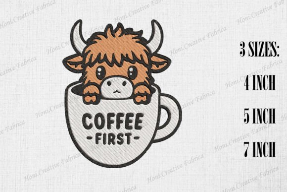 Coffee First Cute Highland Cow Design Review