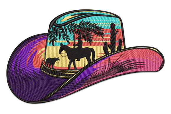 Cowboy Hat Sunset Scene Embroidery Review