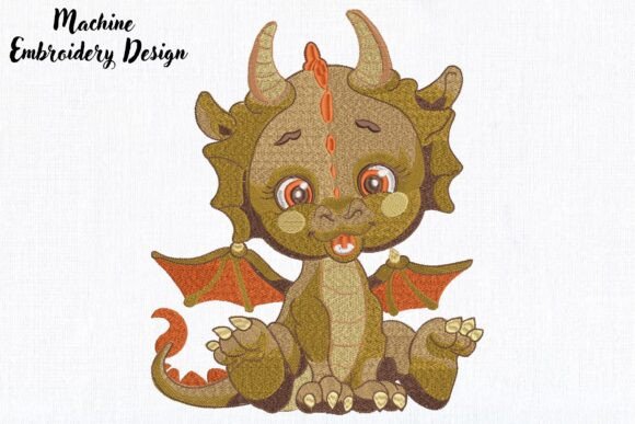 Cute Cartoon Baby Dragon Embroidery Review