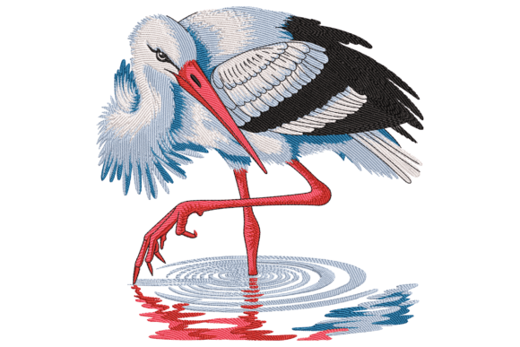 Elegant Stork in Water Embroidery Review