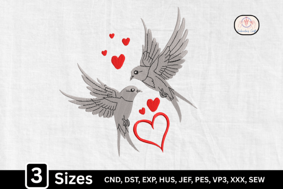 Love Flying Couple Bird Line Art Heart Review